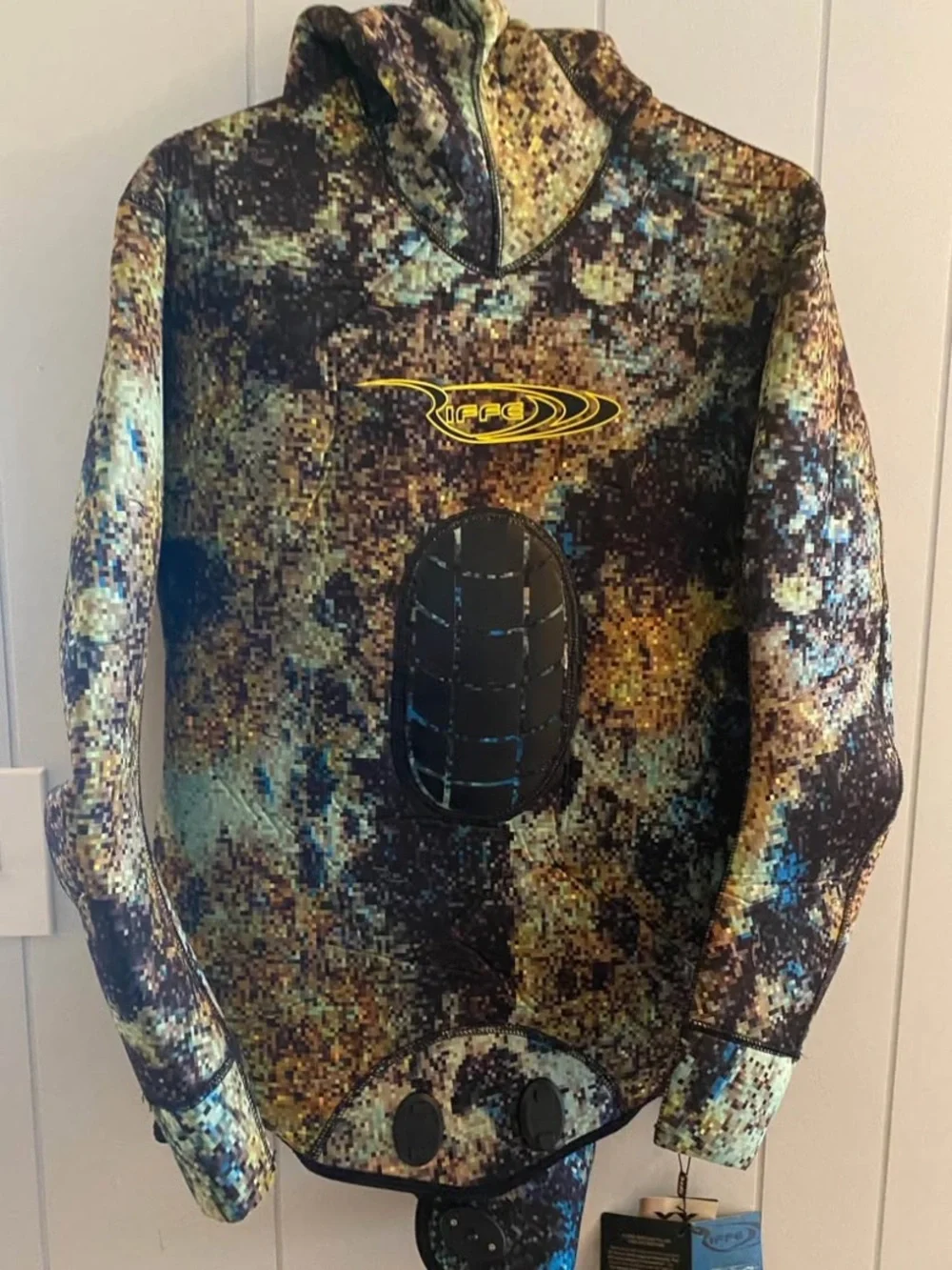 Men's Camouflage Spearfishing Hoodie - Brown/Green made by Riffee size XXXL